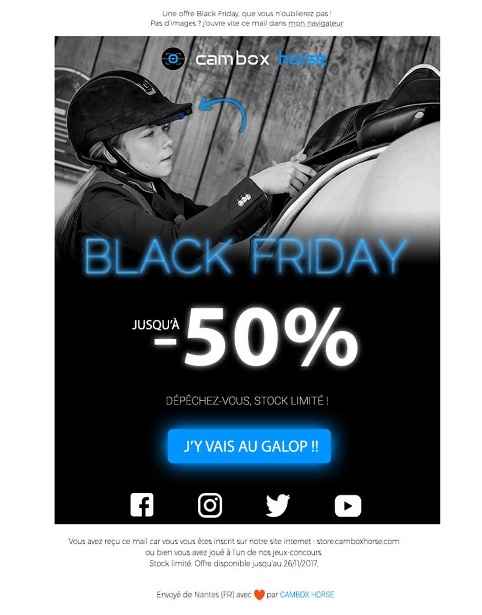 Email marketing évènement Black Friday